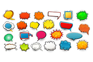 Colorful comic speech bubbles, a Decorative Illustration by Yayasya