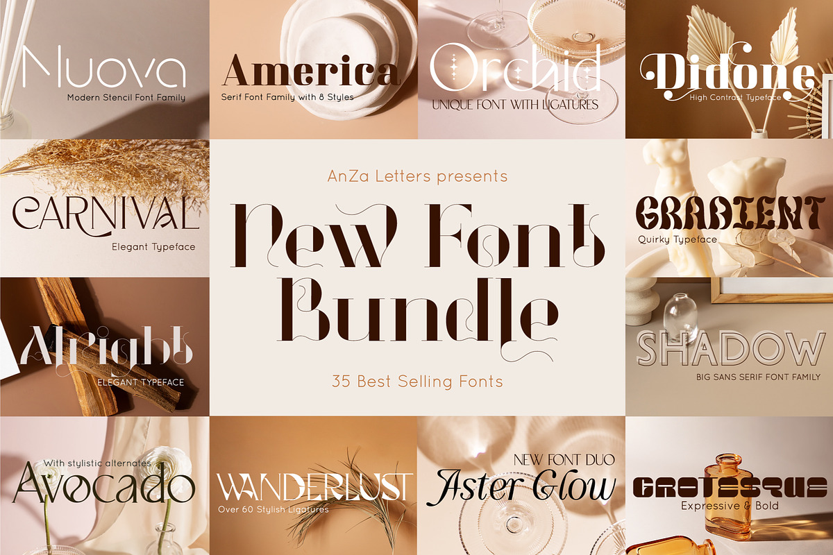 Elegant & Modern Font Bundle | Sale, a Sans Serif Font by Anna Zakharchenko (Photo 1 of 37)