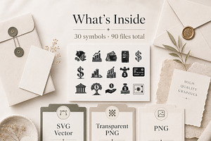 30 Finance SVG & PNG Vector Bundle