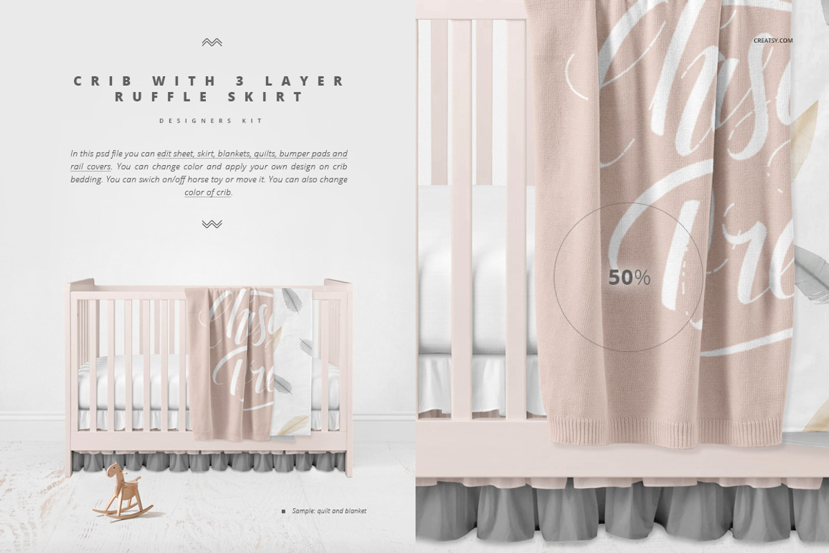 Crib Beddind Designers Kit Mockup, a Bottom Mockup by Creatsy (Photo 15 of 29)