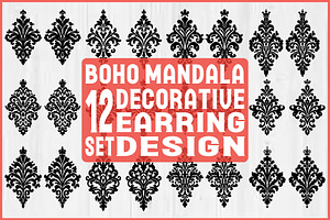 Boho Mandala Earring SVG Bundle, an Object Graphic by Creativeshirt
