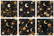 Celestial Floral Seamless Patterns, an Illustration by Dream Creation (Thumbnail 4 of 5)