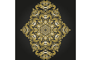 Damask Vector Oriental Pattern, a Decorative Illustration by FineArtStudio