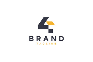 Number 4 house logo design template, a Branding & Logo Template by Amadul11