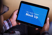 Tablet in Hand Mock Up, an iPad Mockup by Qaleb Studio (Thumbnail 2 of 11)