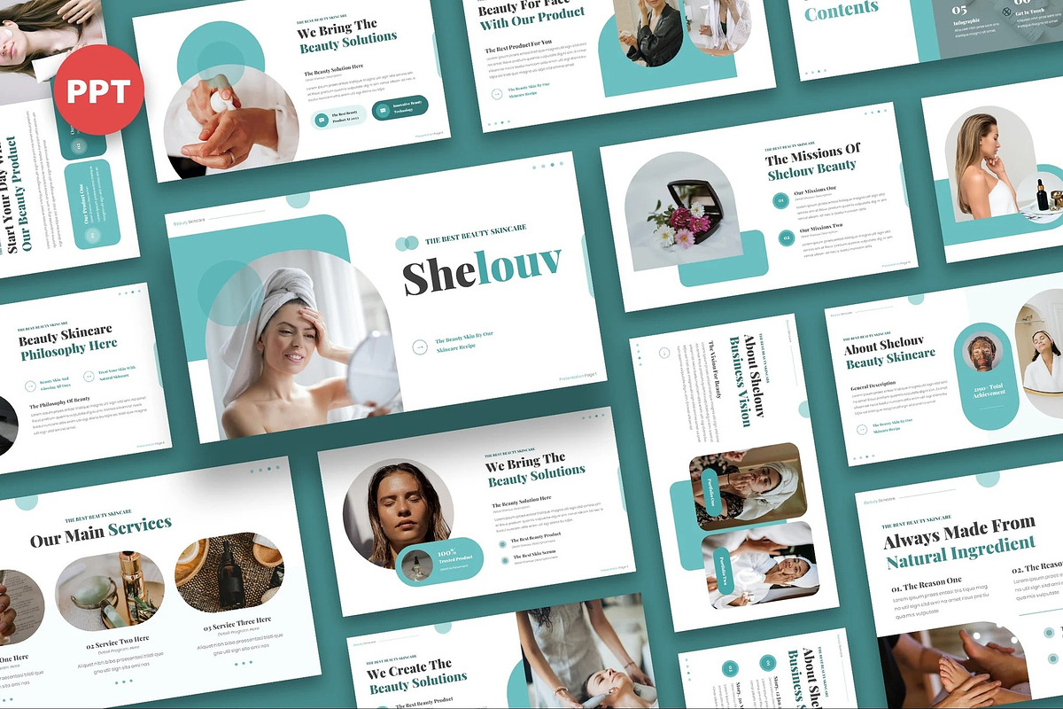 Shelouv - Beauty Skincare Powerpoint, a Presentation Template by Fit-tee (Photo 1 of 6)