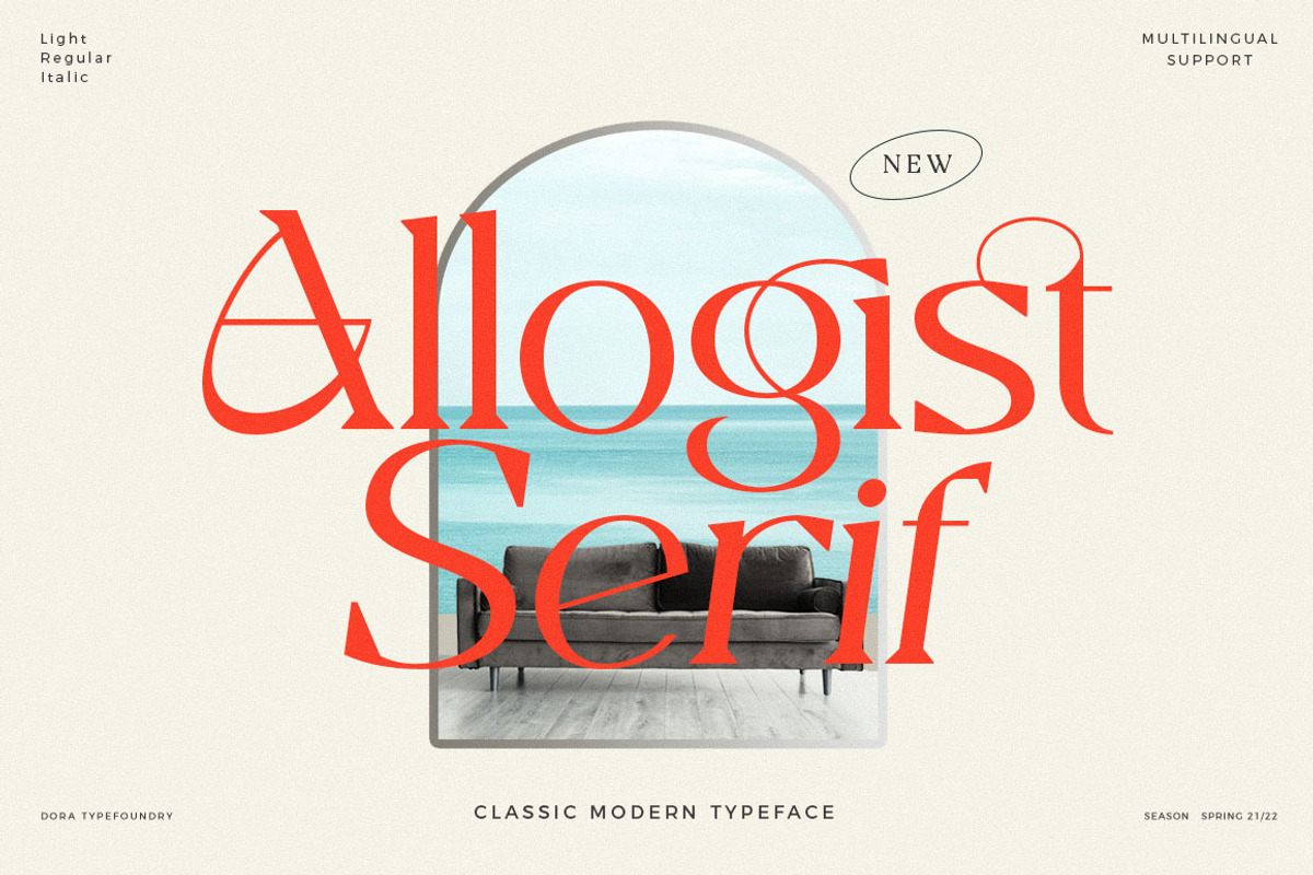 Allogist - Modern Typeface, a Serif Font by Dora Typefoundry (Photo 1 of 15)