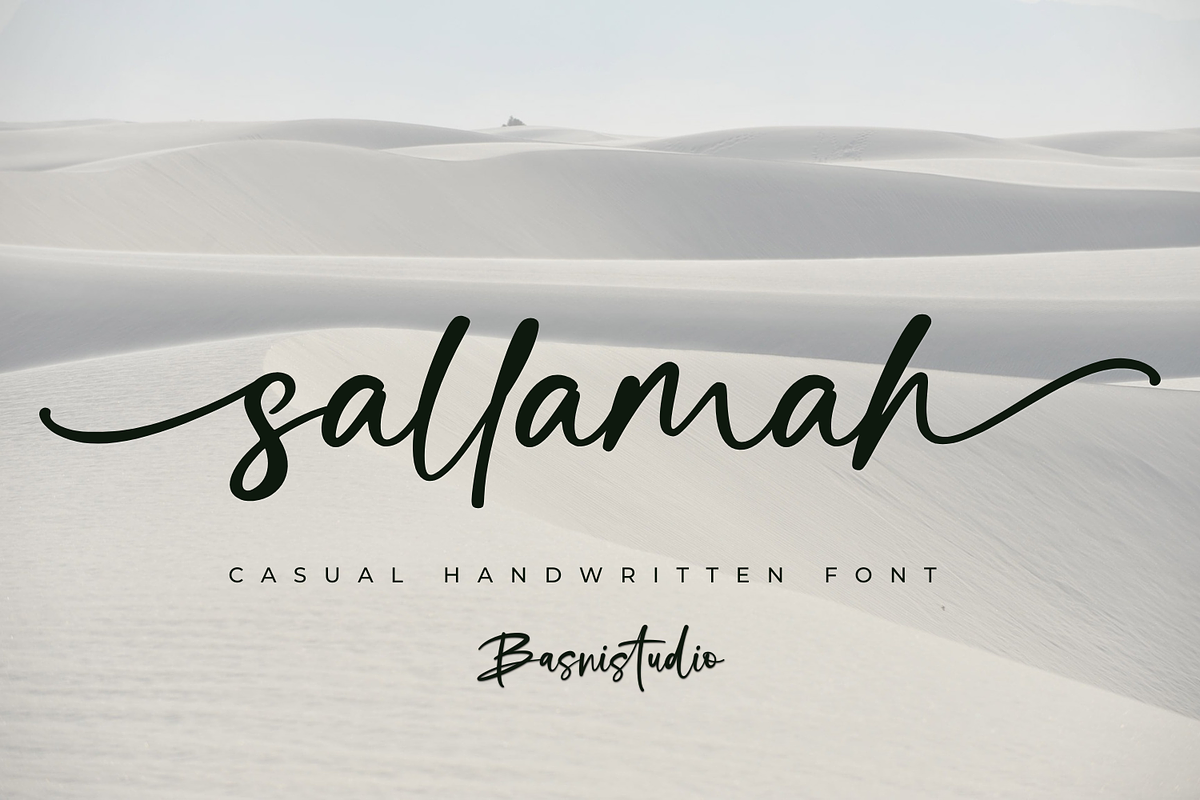 Sallamah Handwritten Font, a Handwritten Font by Basnistudio (Photo 1 of 13)