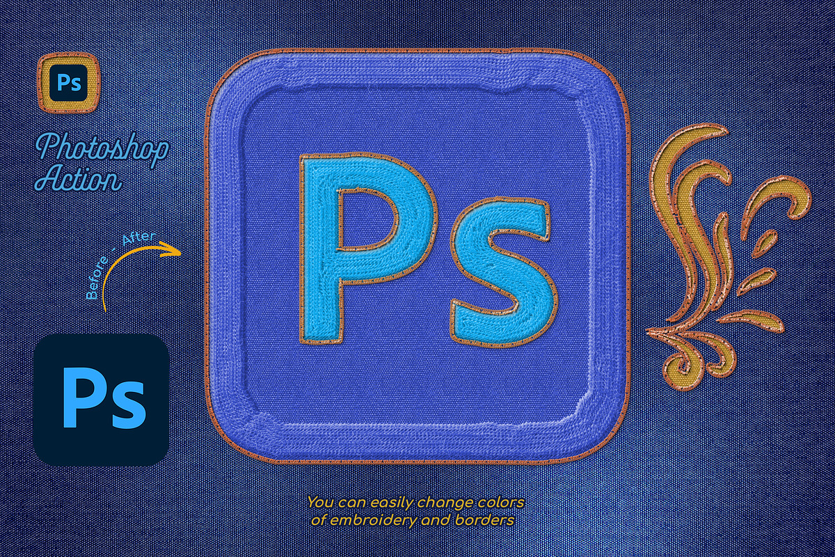 Embroidery Photoshop Action, an Action Add-On by Andrew Skoch Design (Photo 4 of 7)
