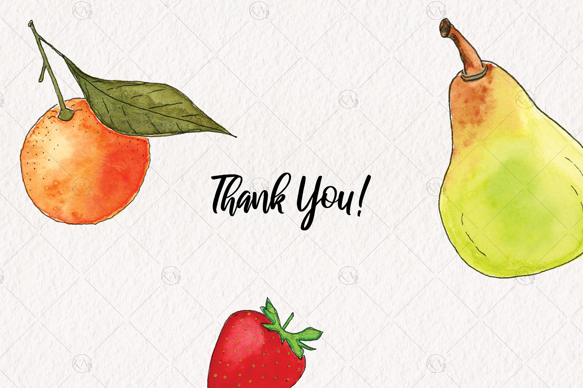 Watercolor Fruit Graphics, an Illustration by Kileen Nicole Art (Photo 5 of 5)