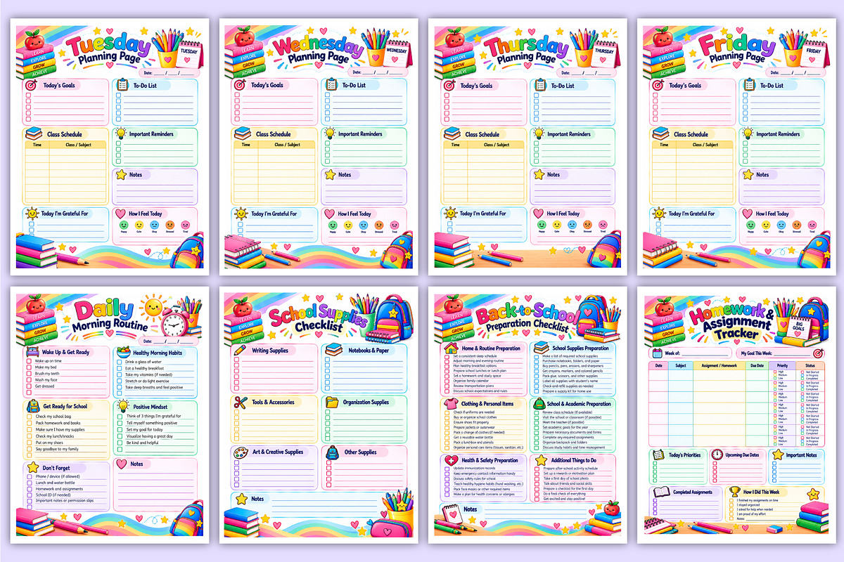 First Week of School Planner, a Stationery Template by Mustafiz (Photo 3 of 3)