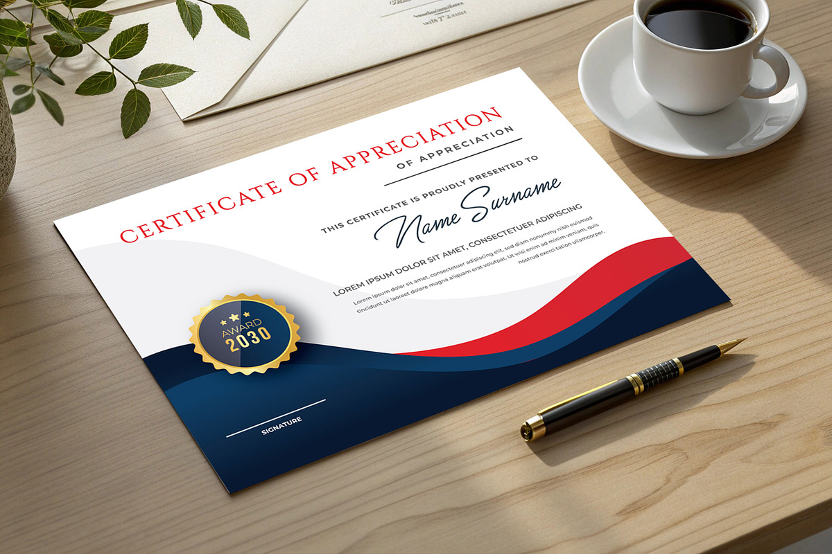 Elegant Certificate Template, a Stationery Template by mdmijanur0187 (Photo 1 of 2)