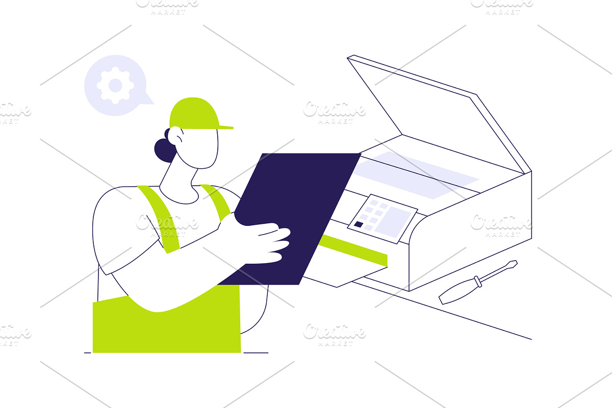 IT peripherals repair abstract, a Technology Illustration by Visual Generation