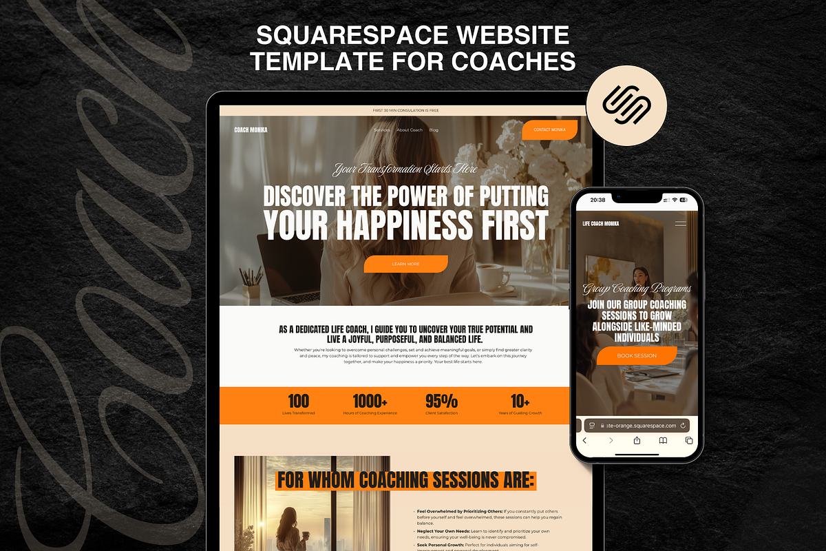 Coach Squarespace Website Template, a Squarespace Template by DesignsbyMariaStudio (Photo 1 of 10)