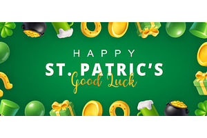 Happy St. Patricks Day festive frame, an Illustration by GraphiShop