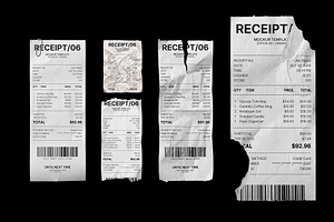 6-in-1 Branding Receipt Mockup Kit