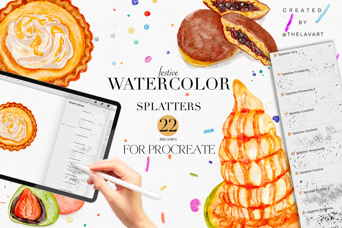 Festive Splatter Box for Procreate, a Brush Add-On by Liquid Amethyst Art (Photo 1 of 10)