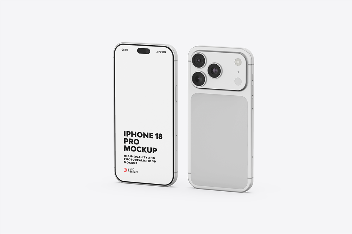 iPhone 18 Pro Mockup, an iPhone Mockup by UnicDesign (Photo 9 of 13)