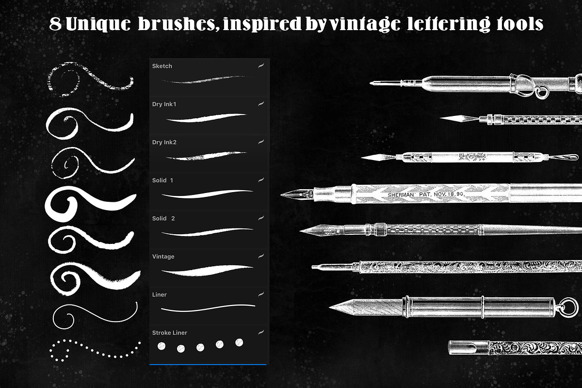 Procreate Vintage Lettering Bundle preview 2