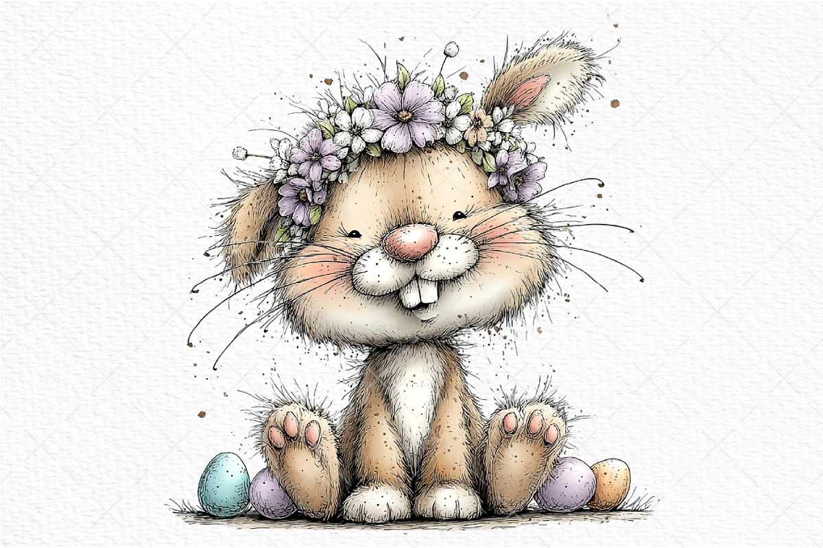 Whimsical Easter Bunny Clipart, an Illustration by Craft Nest (Photo 10 of 11)