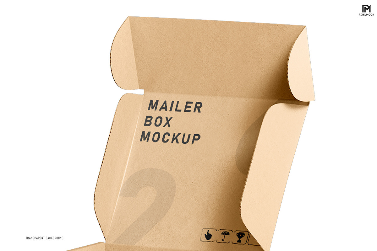 Square Kraft Mailer Box Mockup Set, a Packaging Mockup by pixelmock (Photo 13 of 19)