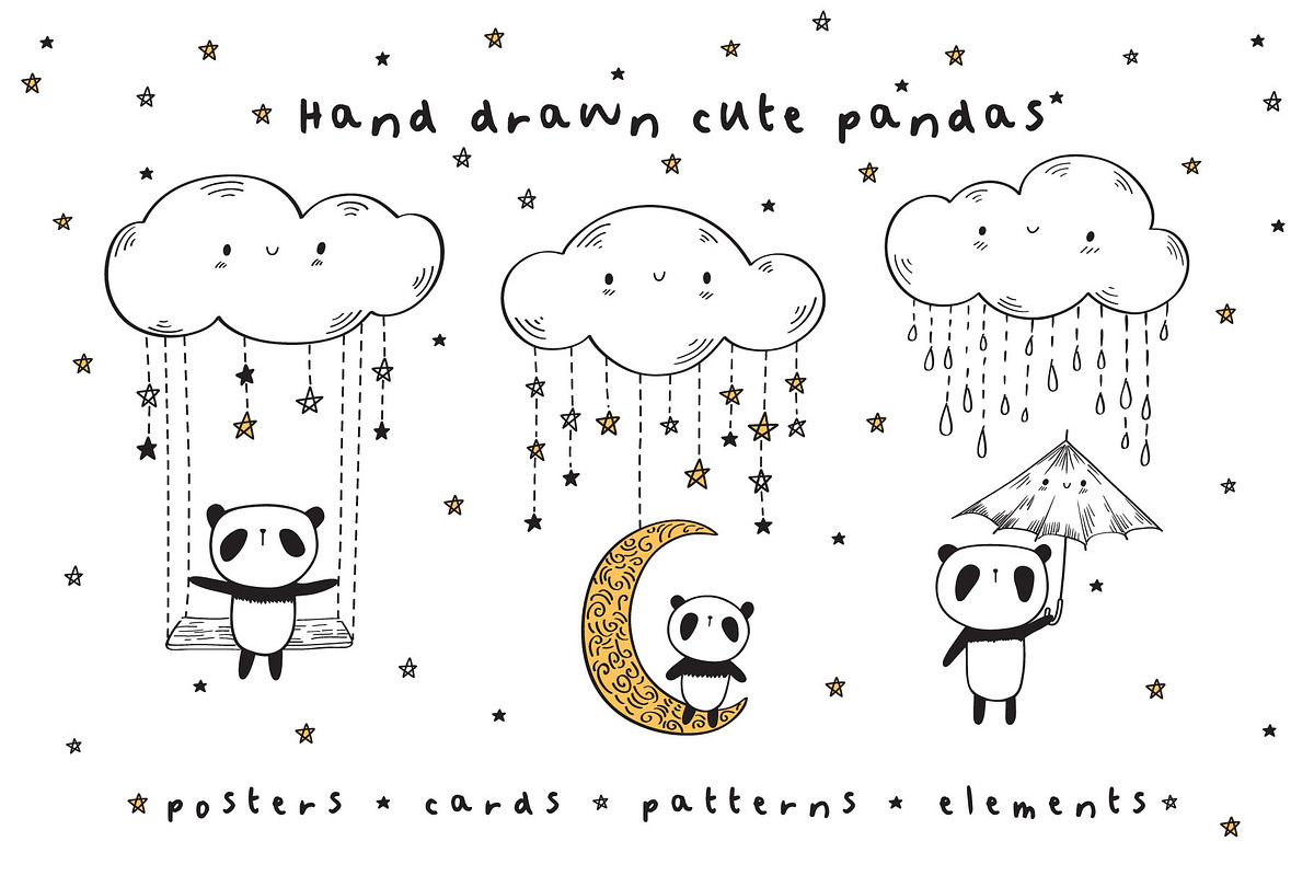 Cute pandas, an Animal Illustration by Tkoko vectors & patterns (Photo 1 of 8)
