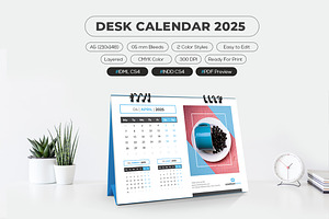 A5 Desk Calendar 2025