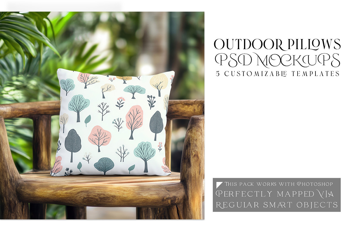 Outdoor Throw Pillows Mockups, a Product Mockup by mock-ups (Photo 1 of 10)