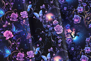 Midnight Garden Seamless Patterns