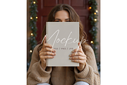 Winter Book Mockup with Fairy Lights, a Product Mockup by TatiMockup (Thumbnail 1 of 3)