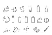 Skin and hair care icons, an Outline Icon by mayrum (Thumbnail 5 of 5)