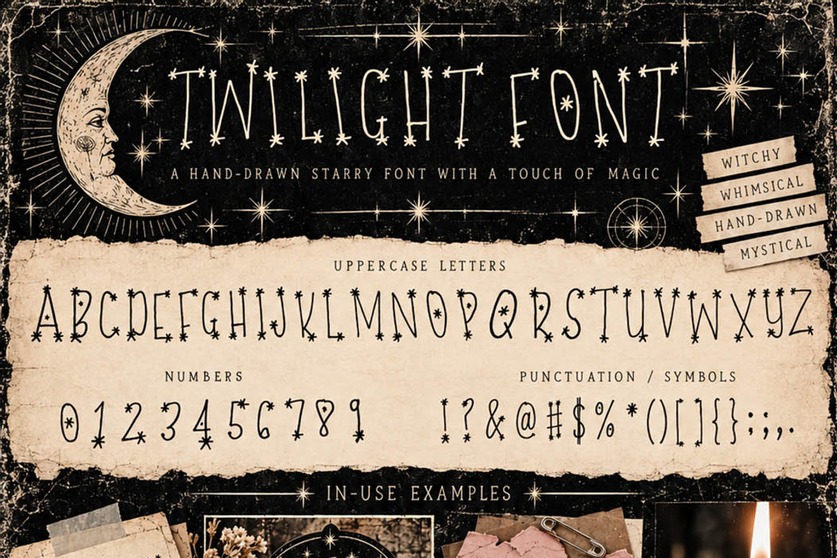 Twilight - Whimsical Hand Drawn Font, a Handwritten Font by Aurum Creative (Photo 5 of 7)