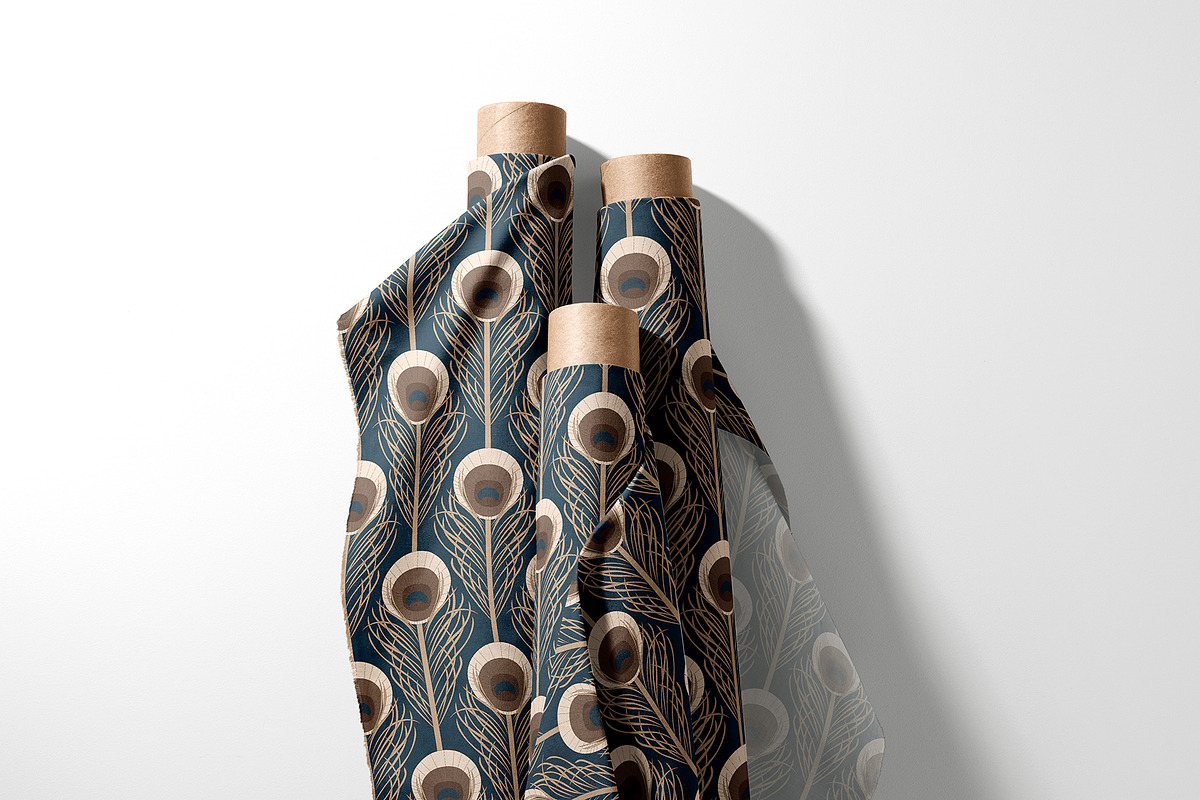 Vintage Peacock Plume Pattern Design, a Pattern Graphic by StudioGlouna (Photo 4 of 5)