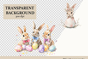 Easter Bunny Watercolor Clipart Set, an Animal Illustration by IrenKlm (Thumbnail 4 of 5)