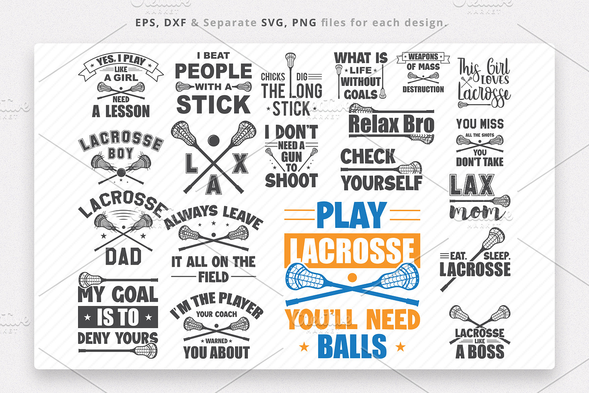 Eat Sleep Lacrosse, Lacrosse Bundle, a Graphic by Dahuk Design (Photo 1 of 4)