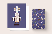 Rockets in space seamless patterns, a Pattern Graphic by Good Studio (Thumbnail 4 of 7)
