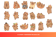 50 Kawaii Capybara Birthday Clipart, an Animal Illustration by Luxe (Thumbnail 3 of 4)