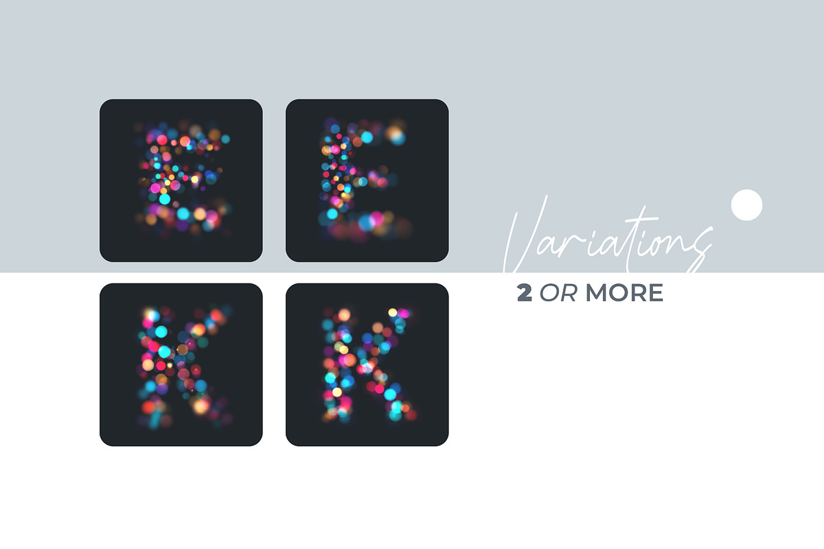 Colorful Bokeh Letters Overlays, a Symbol Font by PhotoSpirit (Photo 2 of 8)