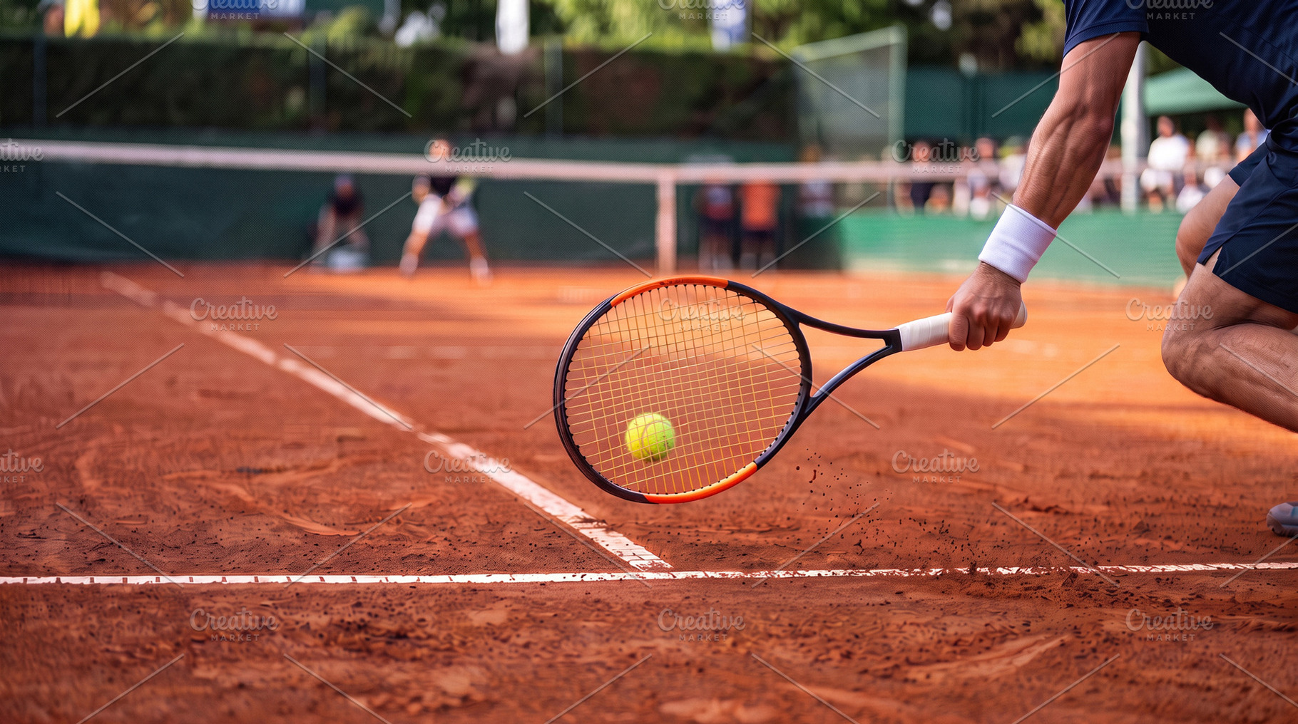 Tennis Player Hitting Forehand on Clay Court, a Sports & Recreation Photo by Davizro's Market