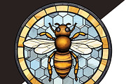 Honey Bees Png Stained Glass Clipart, an Animal Illustration by Tanya Kart (Thumbnail 2 of 7)