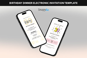 Birthday Dinner Invitation Canva PDF, an Invitation Template by Snapybiz