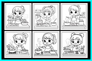 200 Cooking Girl Coloring Pages, a Person Illustration by protabsorkar11 (Thumbnail 3 of 7)