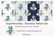 Superhero Boy Patterns & Clipart, a Person Illustration by GoldmoonUA (Thumbnail 1 of 5)