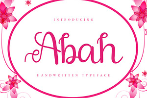 Abah, a Handwritten Font by Gia Letter