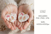 Double Heart Ornament Mockup, a Merchandise Mockup by EmpaviMockups (Thumbnail 6 of 6)