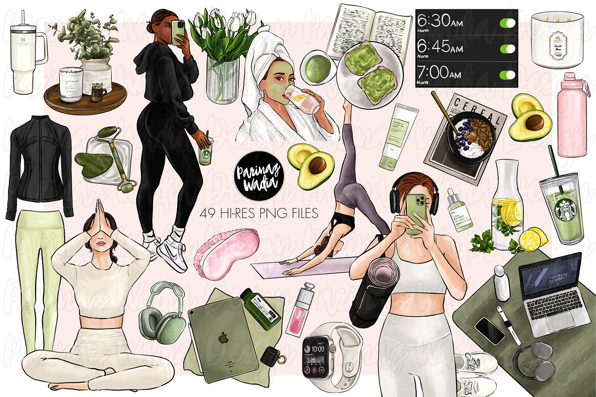 That Girl Clipart Bundle, a Healthcare Illustration by Parinaz Wadia Design (Photo 2 of 10)