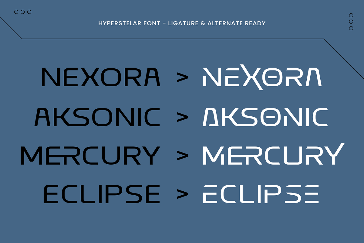 Hyperstelar – Futuristic Font, a Sans Serif Font by Vampstudio (Photo 7 of 13)