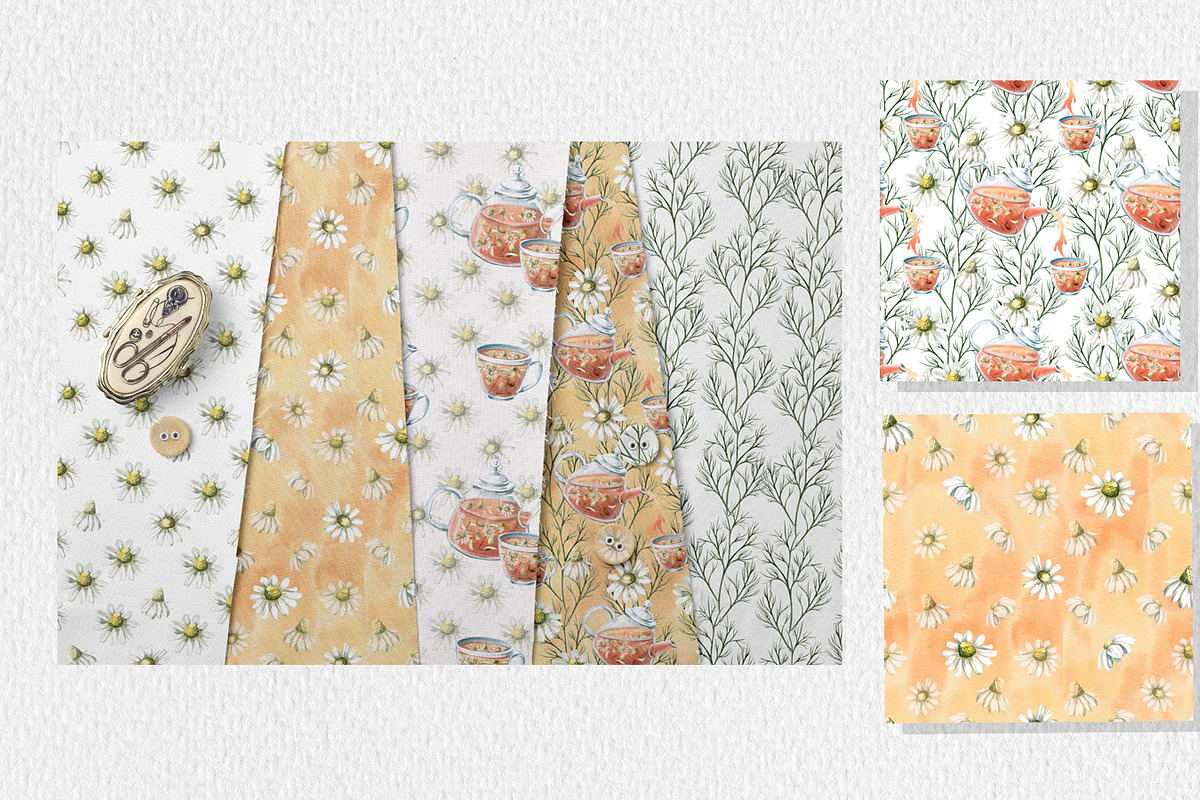 Chamomile watercolor clip art, a Decorative Illustration by SvetLana (Photo 13 of 13)