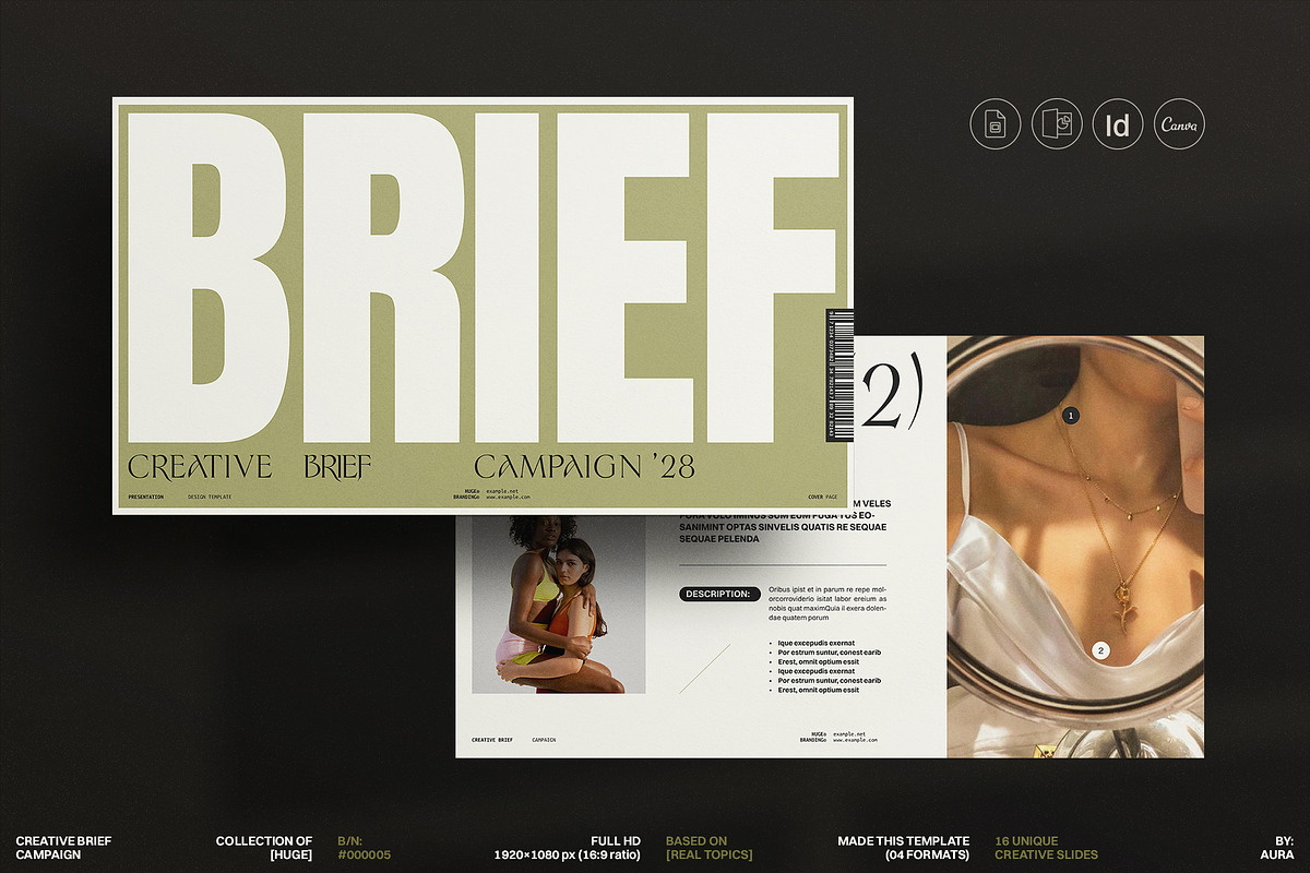 HUGE | Creative Brief Campaign, a Presentation Template by ArtisanaAura (Photo 2 of 10)