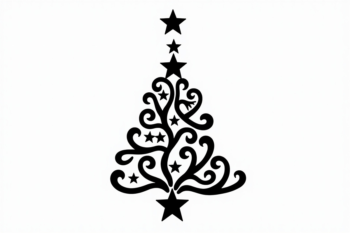 Festive Swirl Xmas Tree Bundle, an Illustration by yasushie (Photo 13 of 21)